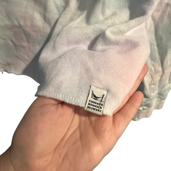 Crooked Hammock Brewery Womens XL Cropped Hoodie Pastel Pink Blue Tie‎ Dye - Picture 3 of 7